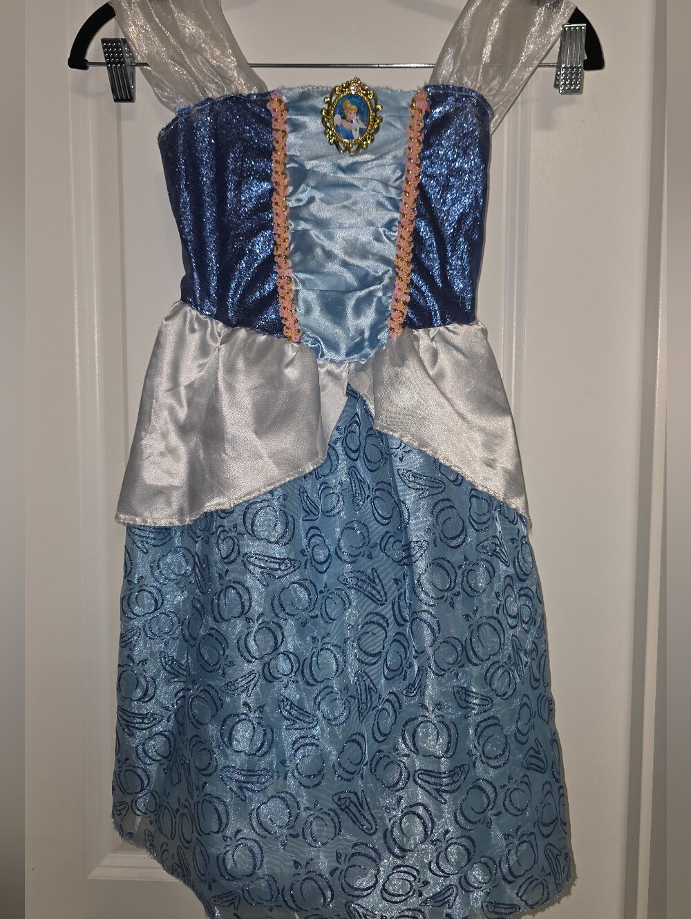 Disney Light Blue White Princess Play Costume Dress Jakks Pacific Halloween 4-6X